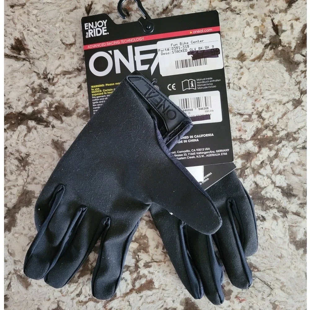 O'Neal Matrix Stacked Gloves Adult 9 Medium Black Bike Motocross MTB